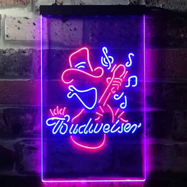 Budweiser Cowboy Guitar Neon-Like LED Sign